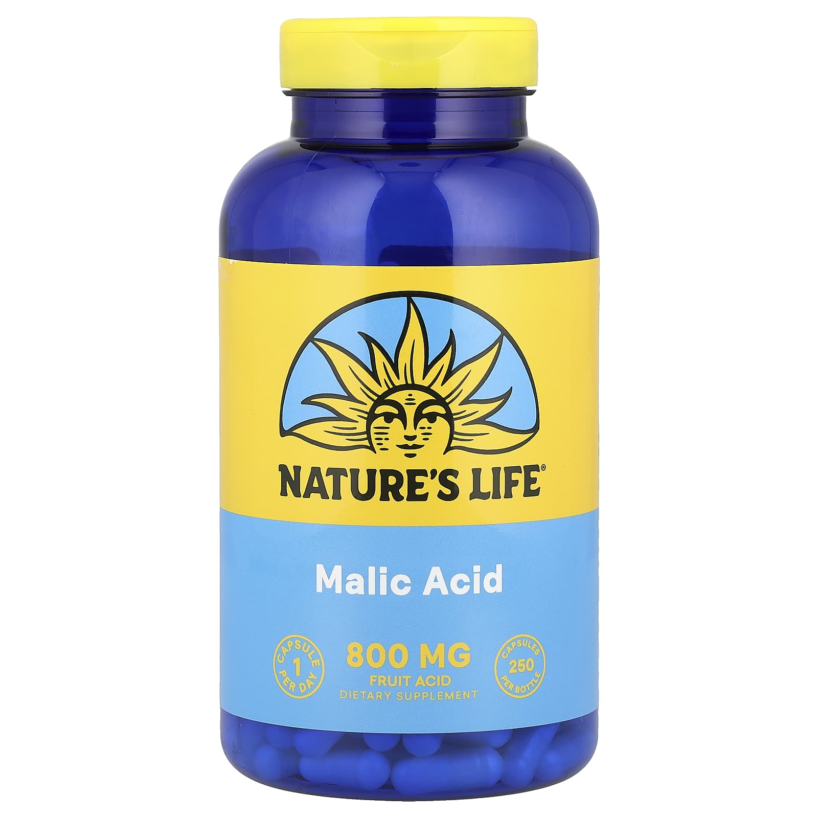 Nature’s Life, Malic Acid, 800 mg, 250 Capsules UPC 040647005716 | Hilife Vitamins